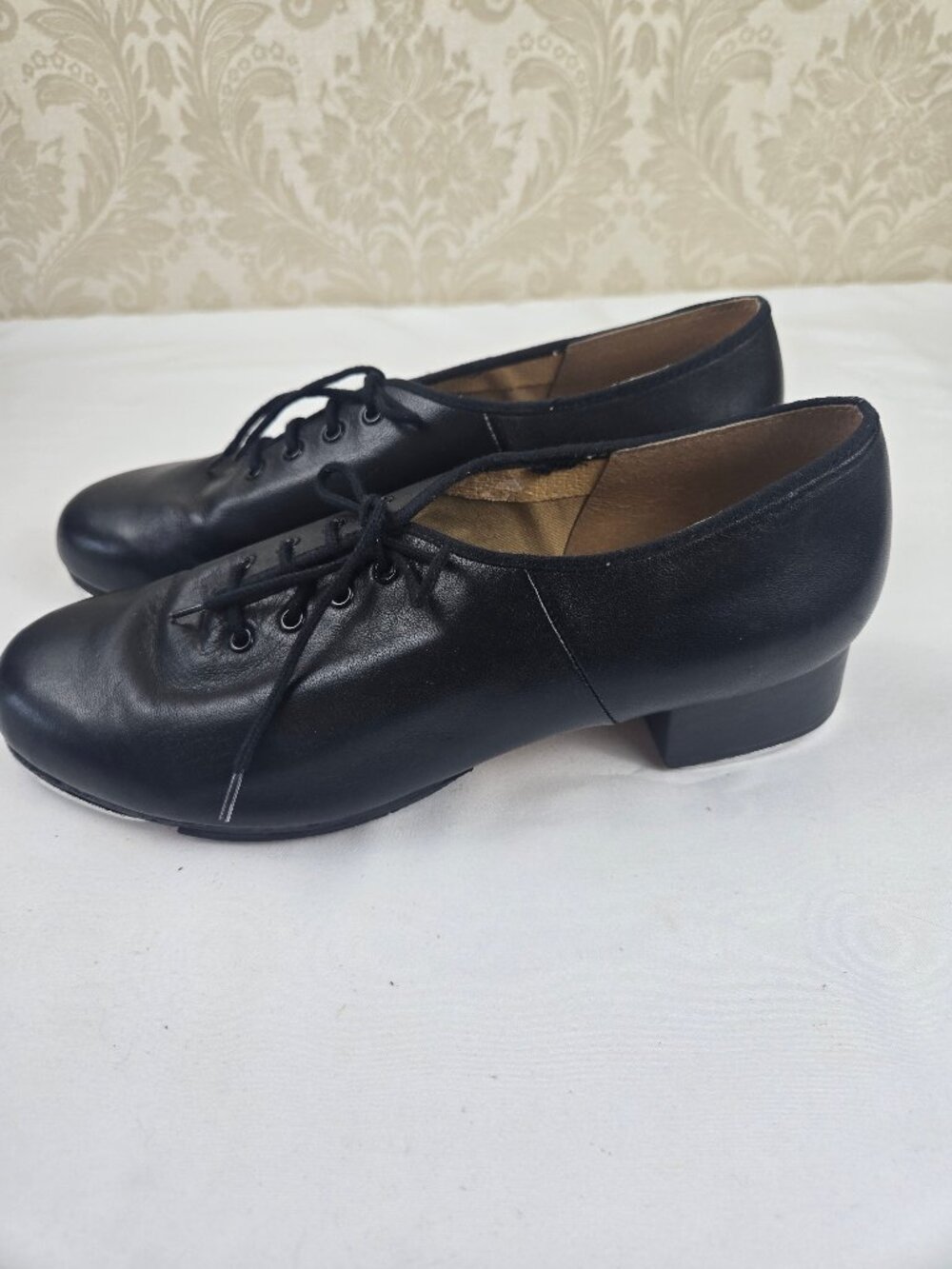 Bloch Size 10.5 Ladies Techno Tap Shoes Black Lace Up Rounded Almond Toe